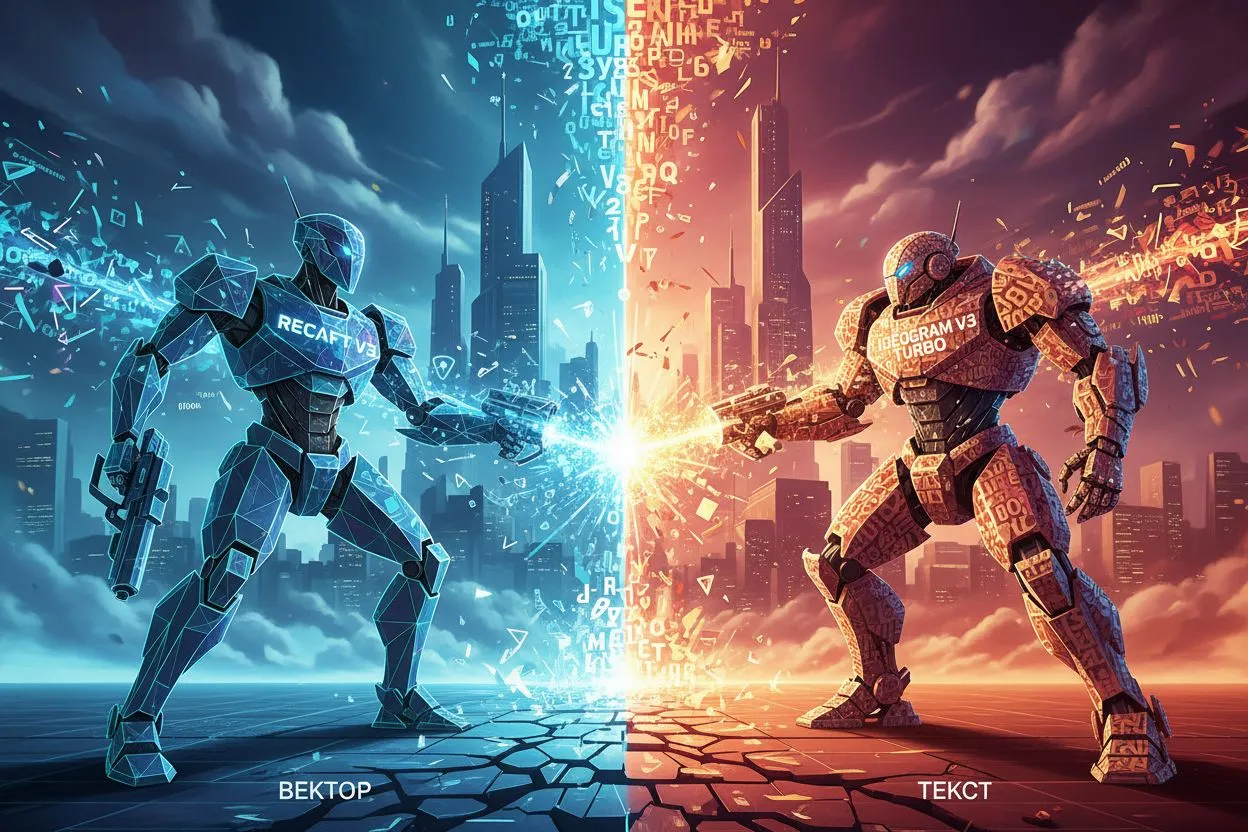 Recraft V3 vs Ideogram V3 Turbo — вектор против текста Recraft V3 vs Ideogram V3 Turbo — вектор против текста